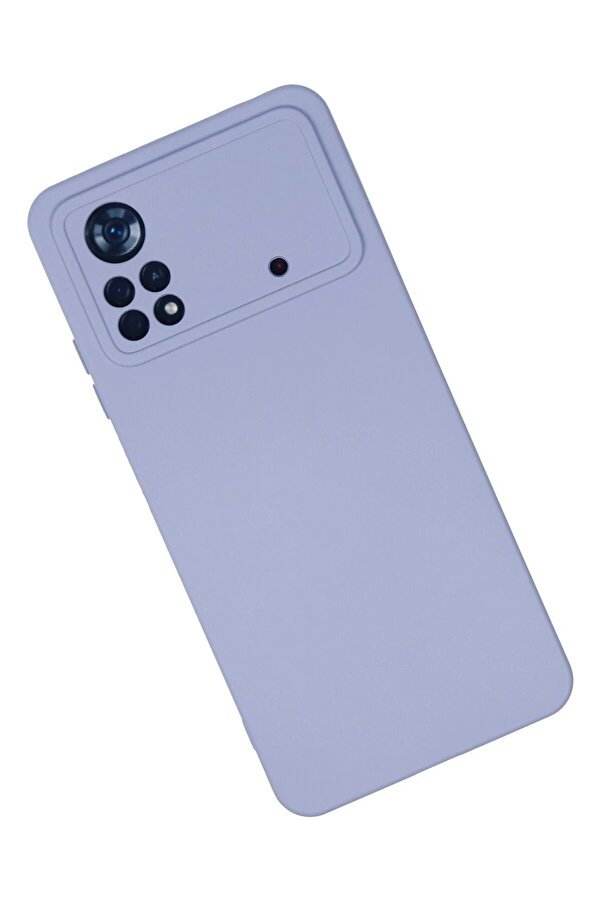 Xi̇aomi̇ Poco X4 Pro 5G Kılıf Nano İçi̇ Kadi̇fe Si̇li̇kon - Li̇la - Dropx2734-2418