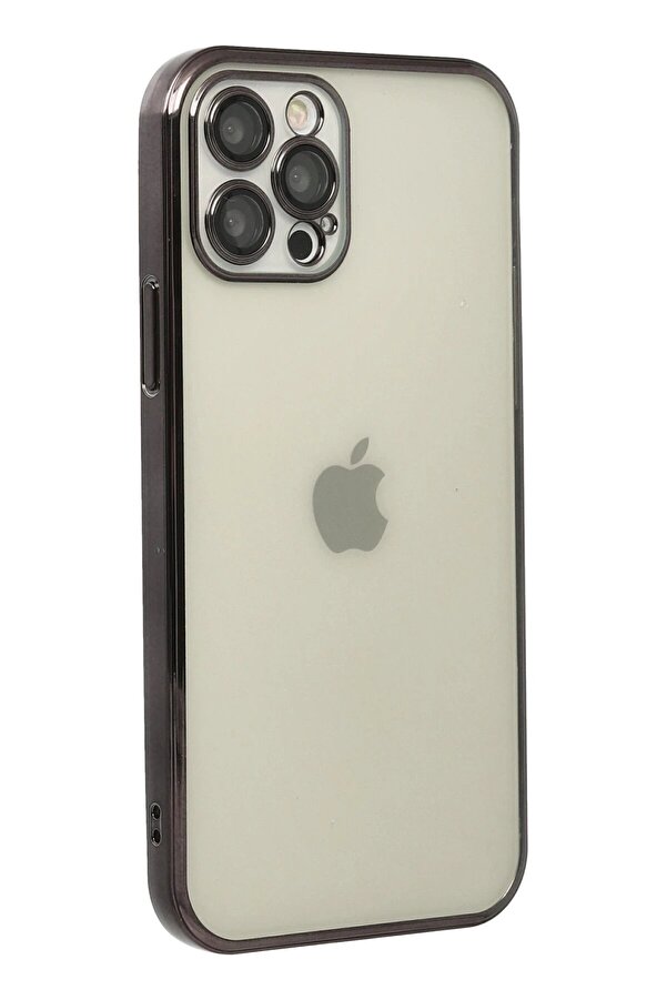 İphone 12 Pro Kılıf Lensli̇ Si̇li̇kon - Si̇yah - Dropx4296-3715