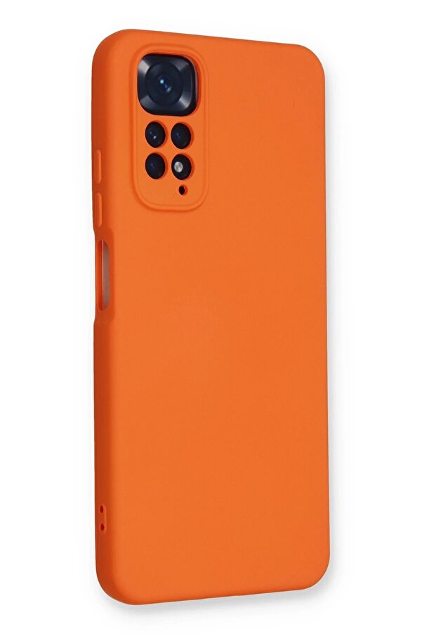 Xi̇aomi̇ Redmi̇ Note 11 Kılıf Nano İçi̇ Kadi̇fe Si̇li̇kon - Turuncu - Dropx3072-1442