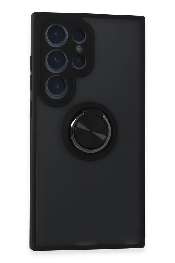 Samsung Galaxy S24 Ultra Kılıf Montreal Yüzüklü Si̇li̇kon Kapak - Si̇yah - Dropx5597-3860