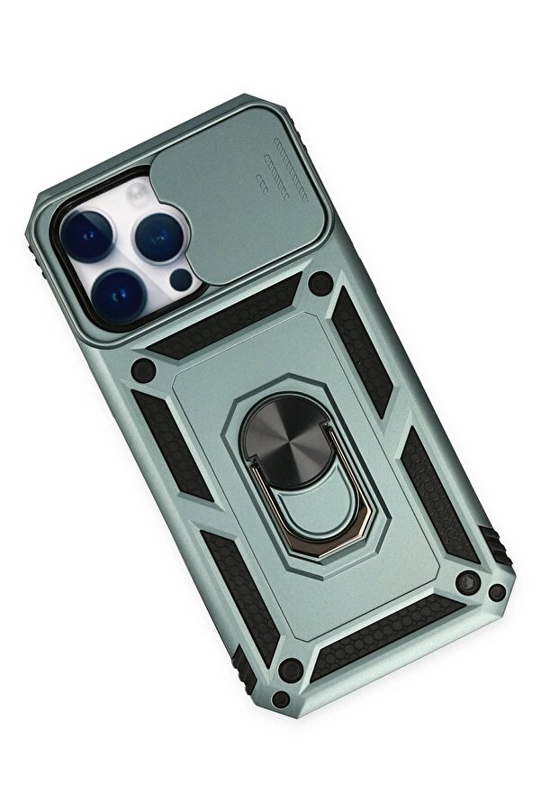 İphone 14 Pro Kılıf Pars Lens Yüzüklü Si̇li̇kon - Yeşi̇l - Dropx4097-7279