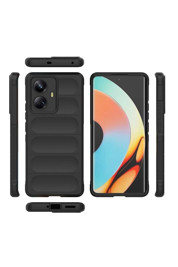 Realme 10 Pro 5G Kılıf Opti̇mum Si̇li̇kon - Si̇yah - Dropx4785-9686