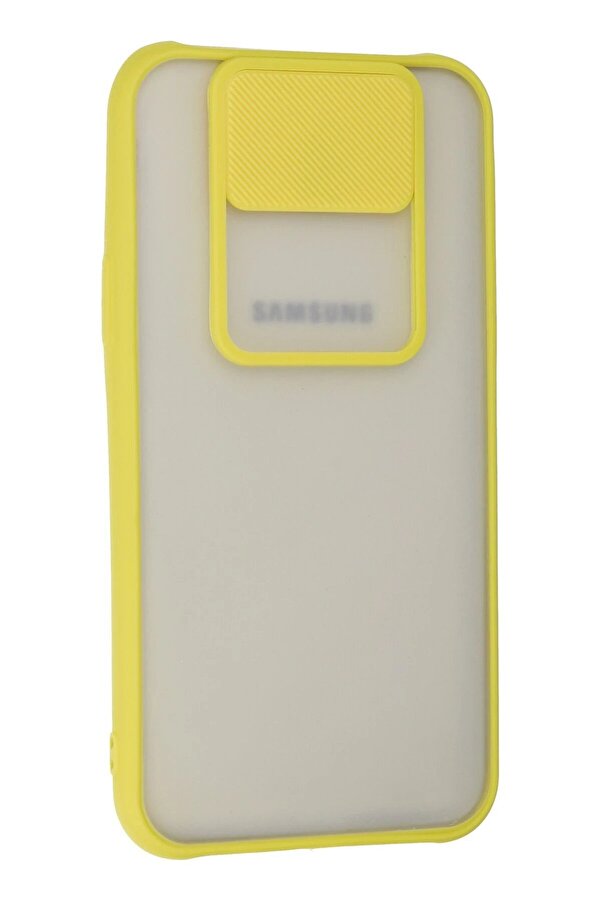 Samsung Galaxy J7 Kılıf Palm Buzlu Kamera Sürgülü Si̇li̇kon - Sarı - Dropx5986-1817