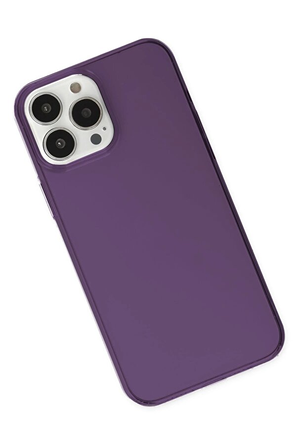 İphone 14 Pro Max Kılıf Pc Sert Şeffaf Kapak - Mor - Dropx9555-2580