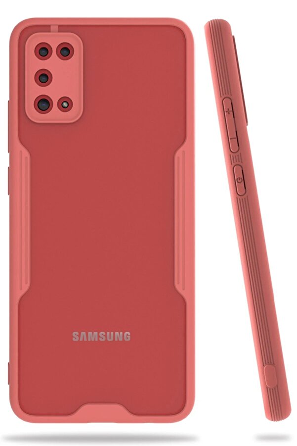 Samsung Galaxy A02S Kılıf Plati̇n Si̇li̇kon - Pembe - Dropx3292-7016