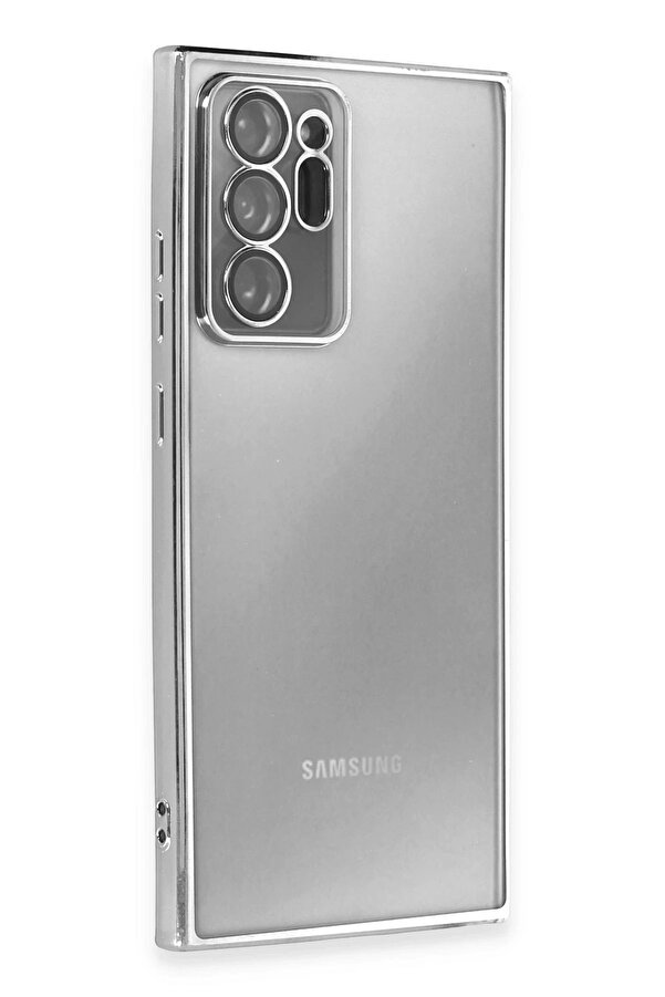 Samsung Galaxy Note 20 Ultra Kılıf Lensli̇ Si̇li̇kon - Gümüş - Dropx2062-7316