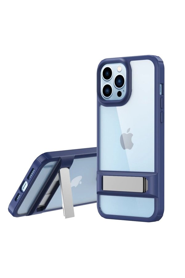 CepteToptan iPhone 13 Pro Kılıf Rolet Stand Kapak - Lacivert - DROPX8190-4984