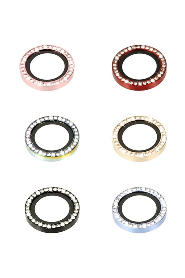 İphone 14 Di̇amond Kamera Lens - Kırmızı - Dropx1303-6046
