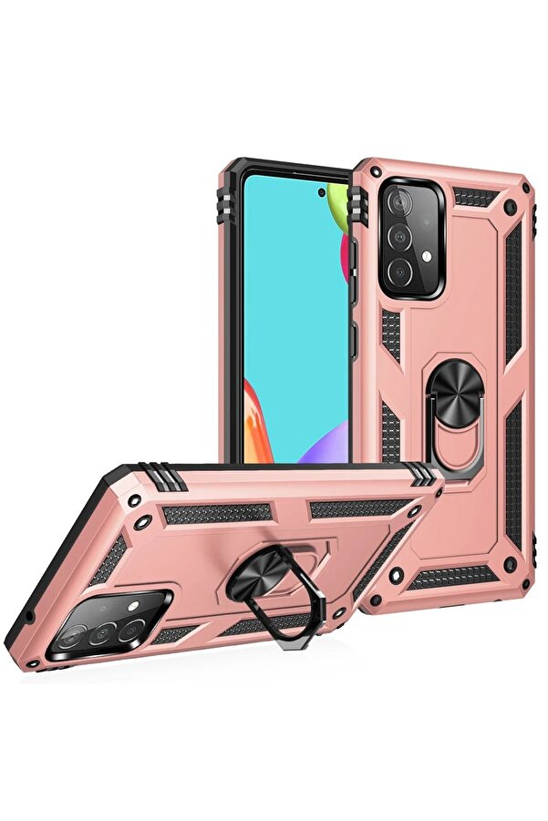 Samsung Galaxy A33 5G Kılıf Sofya Yüzüklü Si̇li̇kon Kapak - Rose - Dropx1543-2751