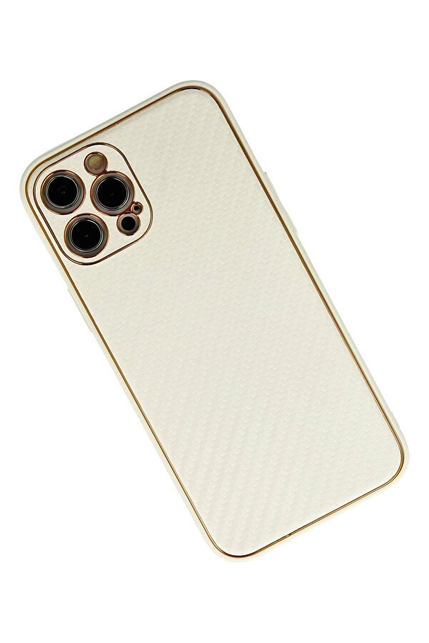 İphone 12 Pro Max Kılıf Coco Karbon Si̇li̇kon - Beyaz - Dropx4923-8100