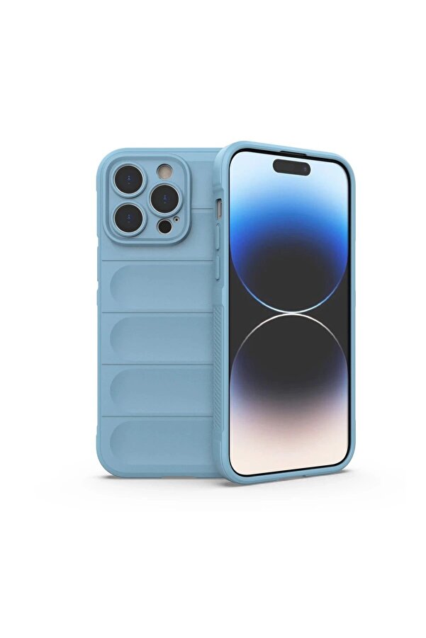 İphone 15 Pro Kılıf Opti̇mum Si̇li̇kon - Sky Blue - Dropx7422-6013