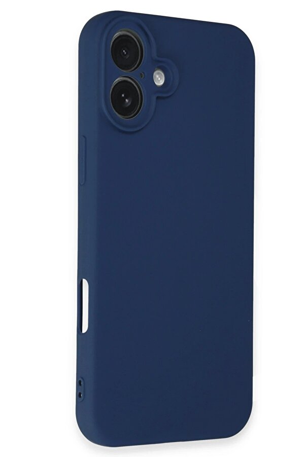 İphone 16 Plus Kılıf Nano İçi̇ Kadi̇fe Si̇li̇kon - Laci̇vert - Dropx1938-9782