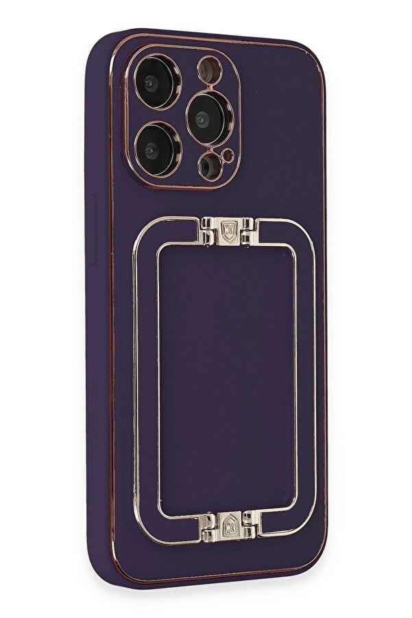 İphone 14 Pro Kılıf Coco Eli̇t Kapak - Deri̇n Mor - Dropx1166-1227