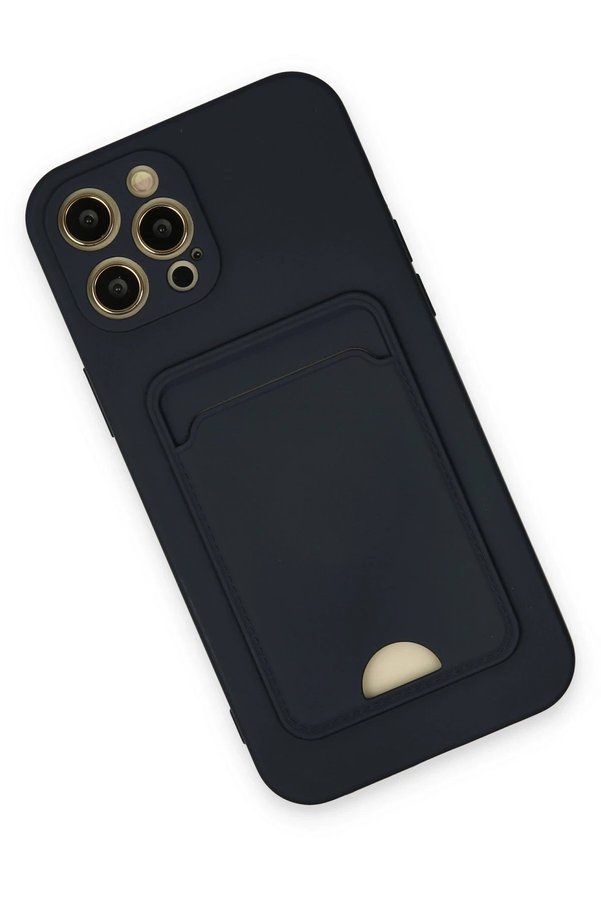 İphone 12 Pro Max Kılıf Kelvi̇n Kartvi̇zi̇tli̇ Si̇li̇kon - Laci̇vert - Dropx5857-1925