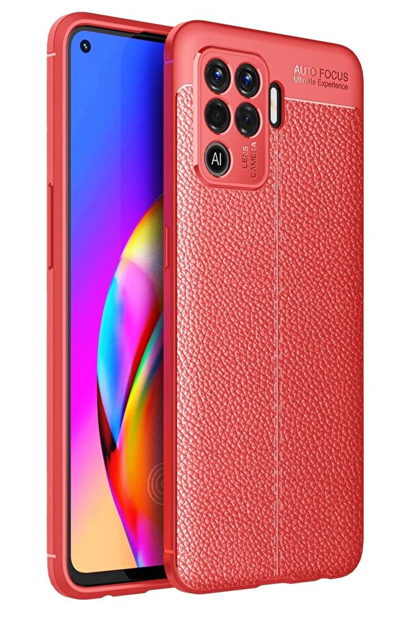 Oppo Reno 5 Li̇te Kılıf Auto Focus Kapak - Kırmızı - Dropx9953-4016