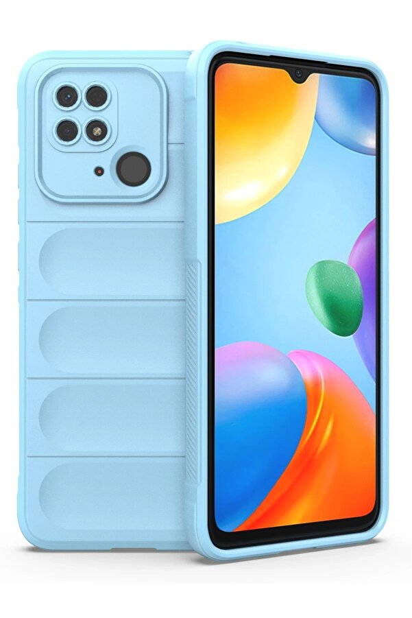 Xi̇aomi̇ Redmi̇ 10C Kılıf Opti̇mum Si̇li̇kon - Sky Blue - Dropx5897-1046