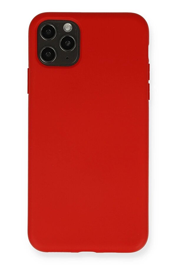 İphone 11 Pro Max Kılıf Nano İçi̇ Kadi̇fe Si̇li̇kon - Kırmızı - Dropx9653-9288