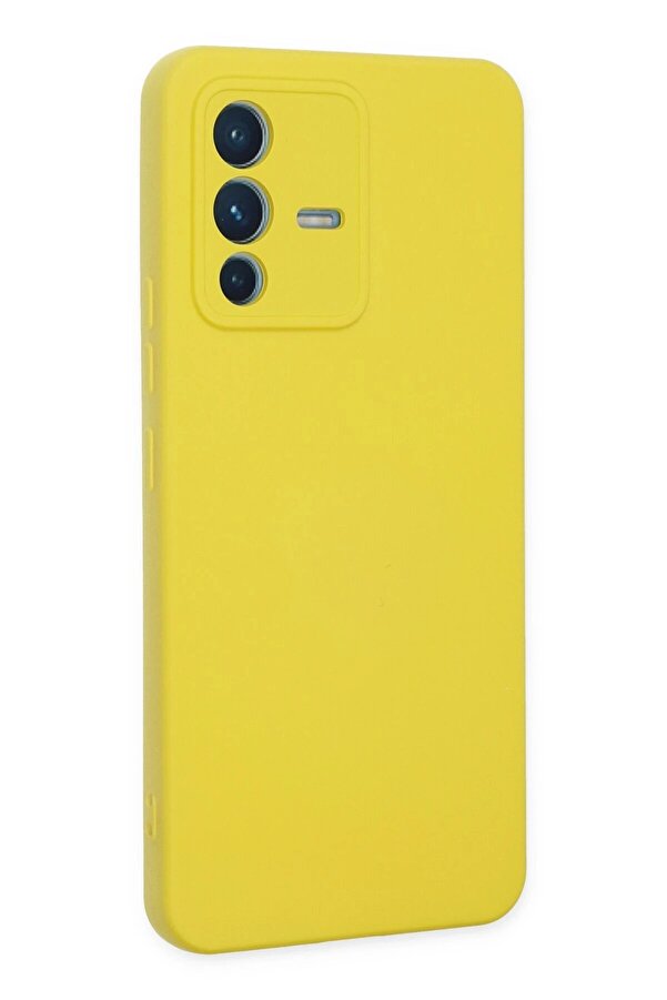 Vi̇vo V23 5G Kılıf Nano İçi̇ Kadi̇fe Si̇li̇kon - Sarı - Dropx2921-6189