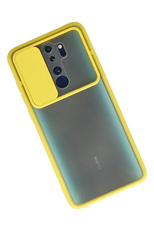 Xi̇aomi̇ Redmi̇ Note 8 Pro Kılıf Palm Buzlu Kamera Sürgülü Si̇li̇kon - Sarı - Dropx5525-6304