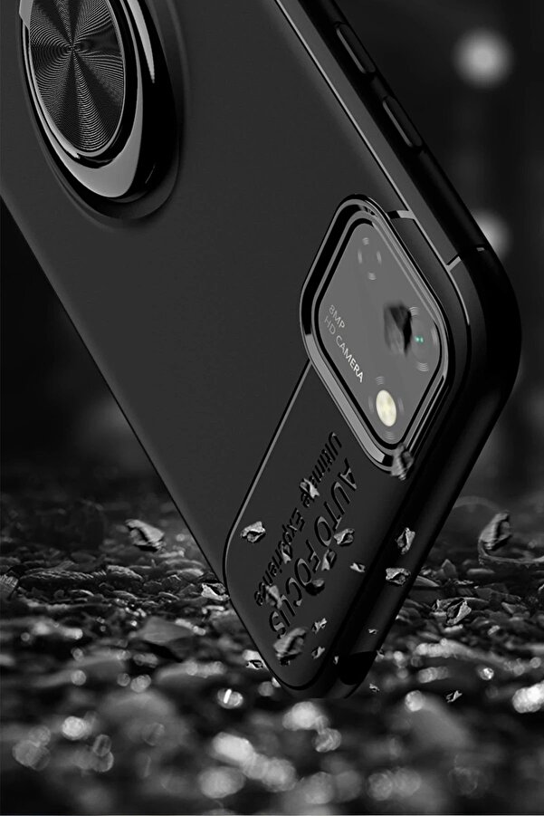 Huawei̇ Y5P Kılıf Range Yüzüklü Si̇li̇kon - Si̇yah-Mavi̇ - Dropx9665-8929