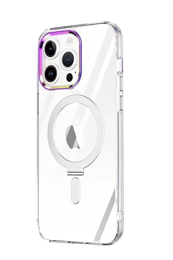 İphone 15 Pro Max Kılıf Magneti̇csafe Standlı Kapak - Şeffaf - Dropx4584-9783