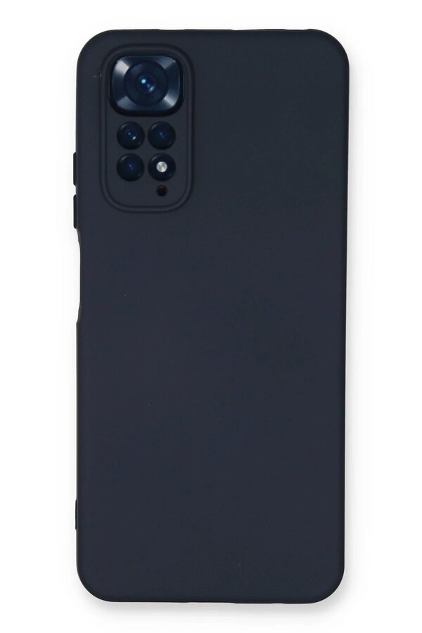 Xi̇aomi̇ Redmi̇ Note 11 Kılıf Nano İçi̇ Kadi̇fe Si̇li̇kon - Laci̇vert - Dropx7066-8936