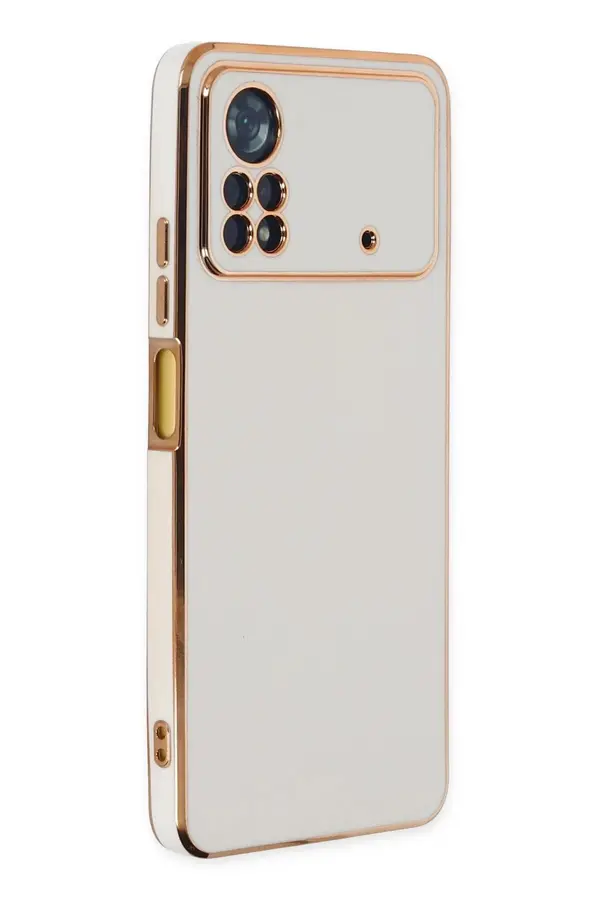 Xi̇aomi̇ Poco X4 Pro 5G Kılıf Volet Si̇li̇kon - Beyaz - Dropx4741-6683