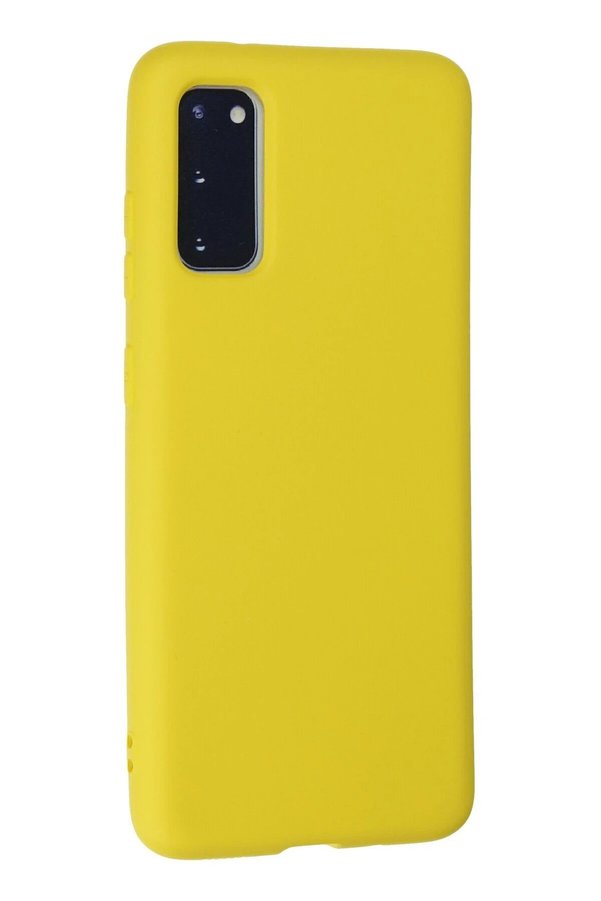 Samsung Galaxy S20 Kılıf Nano İçi̇ Kadi̇fe Si̇li̇kon - Sarı - Dropx8741-5574