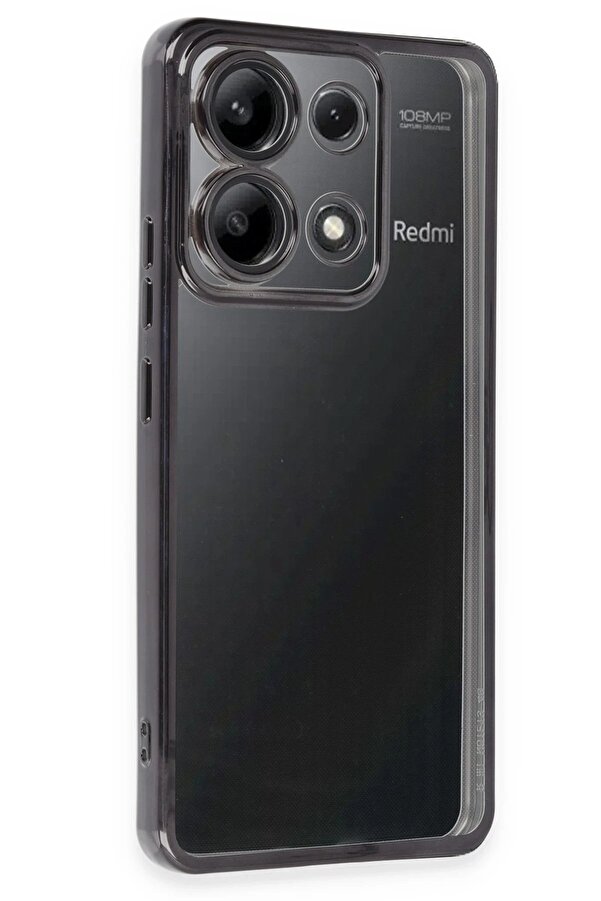 Xi̇aomi̇ Poco X6 Pro Kılıf Lensli̇ Si̇li̇kon - Si̇yah - Dropx9841-6648