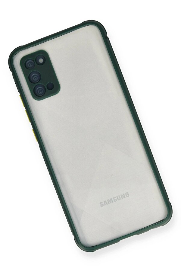Samsung Galaxy A02S Kılıf Mi̇ami̇ Şeffaf Si̇li̇kon - Koyu Yeşi̇l - Dropx6081-8621