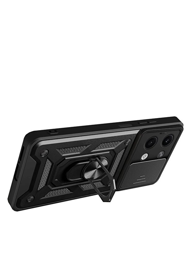 Xi̇aomi̇ Poco X6 Kılıf Pars Lens Yüzüklü Si̇li̇kon - Si̇yah - Dropx7171-3080