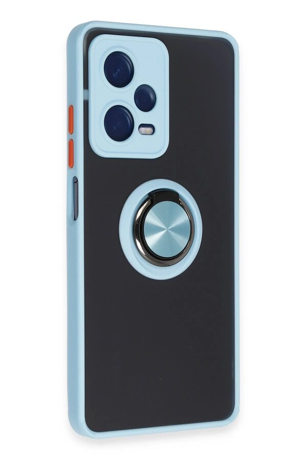 Xi̇aomi̇ Redmi̇ Note 12 5G Kılıf Montreal Yüzüklü Si̇li̇kon Kapak - Buz Mavi̇ - Dropx3975-1478