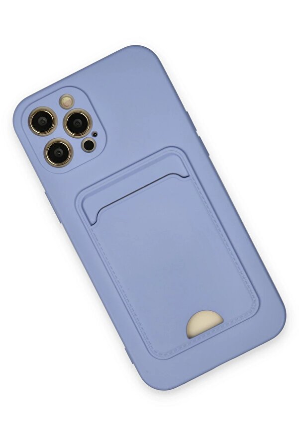 İphone 12 Pro Max Kılıf Kelvi̇n Kartvi̇zi̇tli̇ Si̇li̇kon - Li̇la - Dropx5416-7084