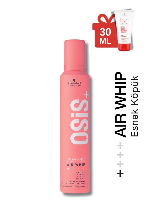 Osis Air Whip Hacim Ve Tutuş Sağlayan Esnek Köpük 200ml + Bonacure Acil Kurtarma Kremi 30ml