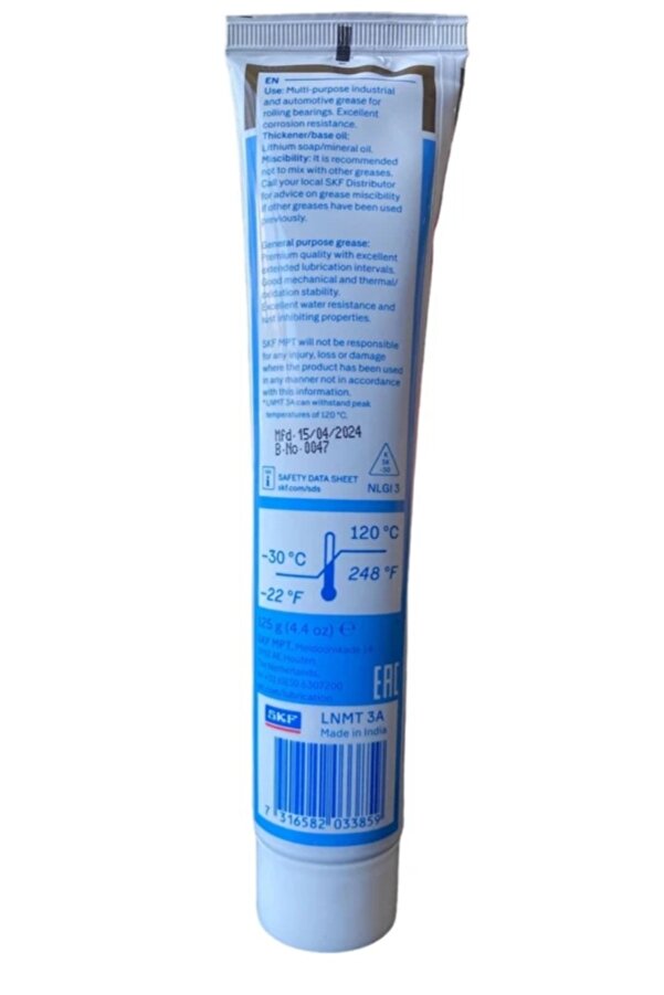 SKF Lnmt 3a/0.125 Rulman Gresı 125 gr Tup Lityum Gres Yağı