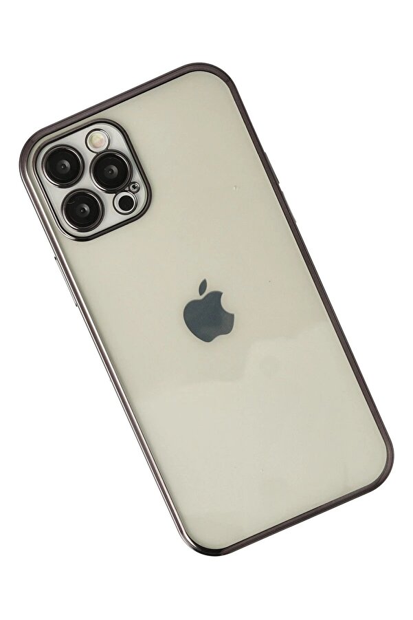 İphone 12 Pro Kılıf Lensli̇ Si̇li̇kon - Si̇yah - Dropx4296-3715