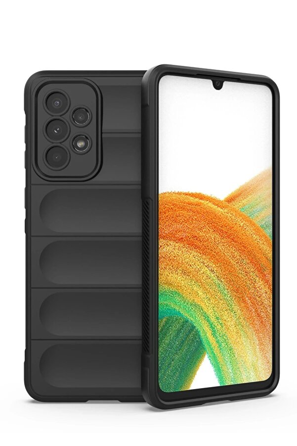 Samsung Galaxy A33 5G Kılıf Opti̇mum Si̇li̇kon - Si̇yah - Dropx4938-5045