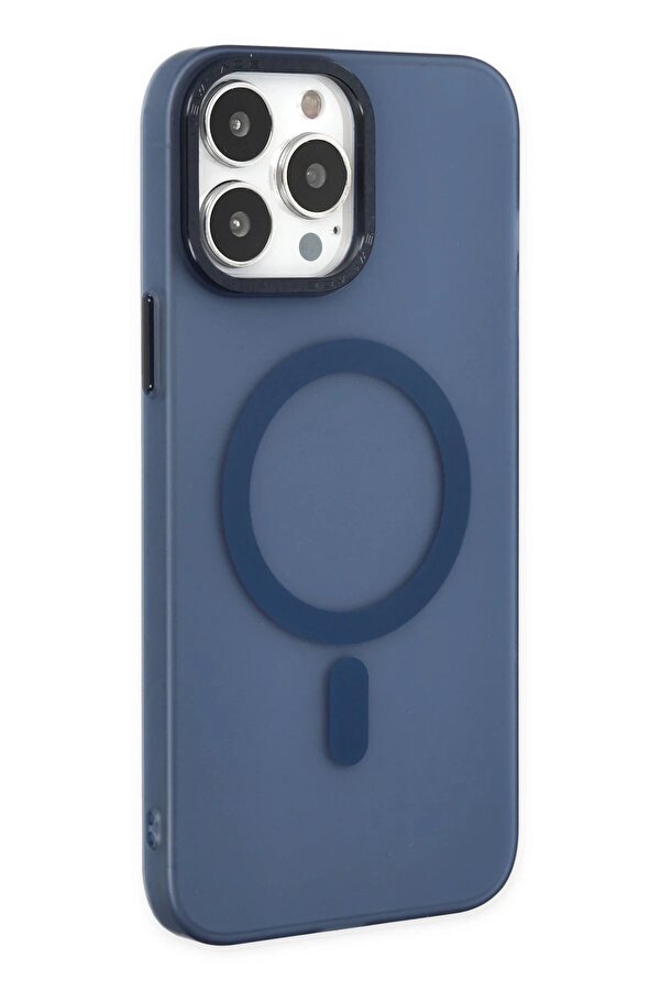 İphone 14 Pro Kılıf Lodos Magneti̇csafe Mat Kapak - Mavi̇ - Dropx1136-3205