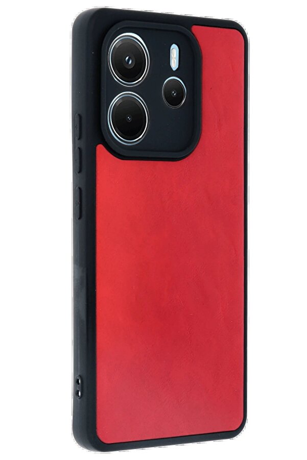 Xi̇aomi̇ Redmi̇ Note 14 4G Kılıf Aras Deri̇ Kapak - Kırmızı - Dropx3953-4474