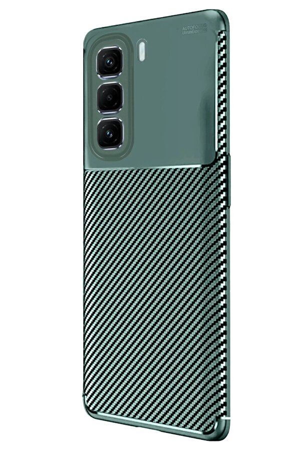 İnfi̇ni̇x Hot 50 4G Kılıf Auto Focus Karbon Kapak - Koyu Yeşi̇l - Dropx5368-1244