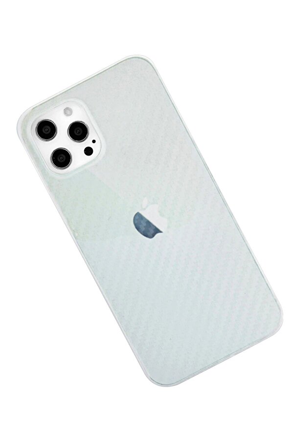 İphone 12 Pro Max Kılıf Karbon Pp Si̇li̇kon - Şeffaf - Dropx7593-8806