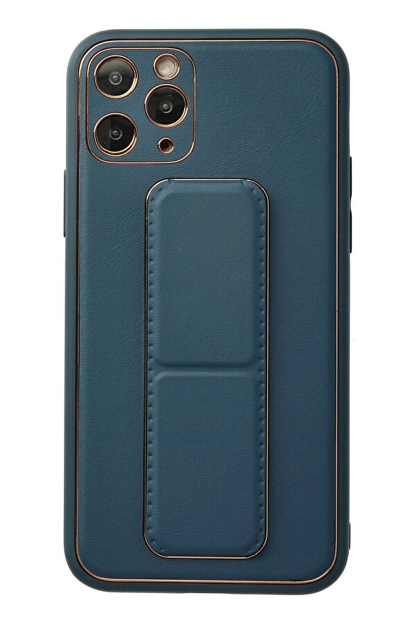 İphone 11 Pro Kılıf Coco Deri̇ Standlı Kapak - Mavi̇ - Dropx9801-6758