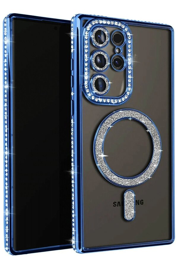 CepteToptan Samsung Galaxy S25 Ultra Kılıf Joke Simli Magneticsafe Kılıf - Lacivert - DROPX3879-6663