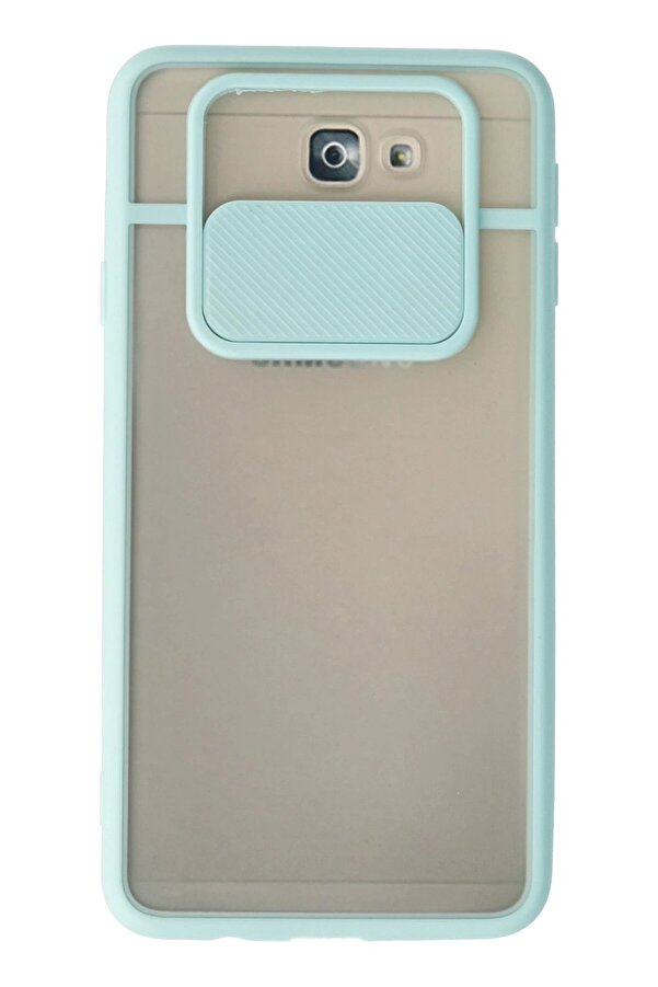 Samsung Galaxy J7 Pri̇me Kılıf Palm Buzlu Kamera Sürgülü Si̇li̇kon - Turkuaz - Dropx5227-9083