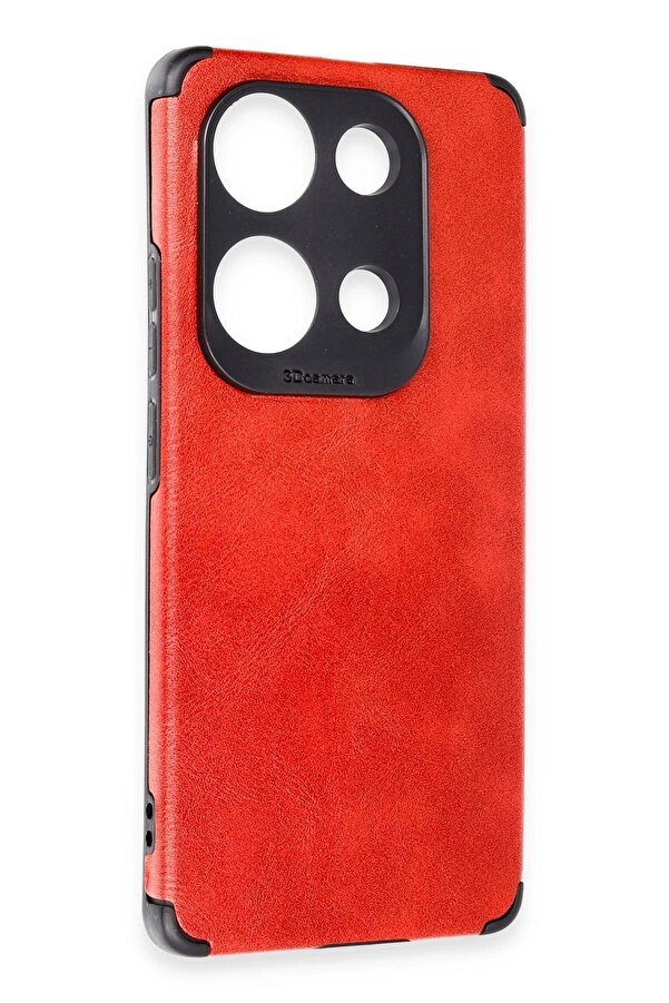 Xi̇aomi̇ Redmi̇ Note 13 4G Kılıf Loop Deri̇ Si̇li̇kon - Kırmızı - Dropx9275-6840