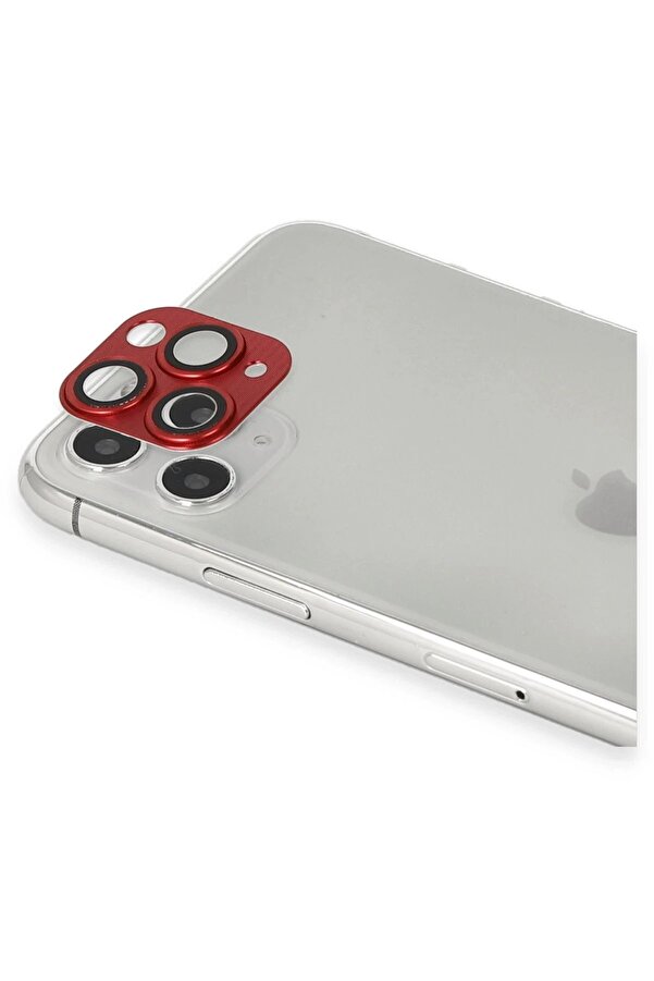 İphone 11 Pro Max Pers Alümi̇nyum Kamera Lens - Kırmızı - Dropx3669-1537