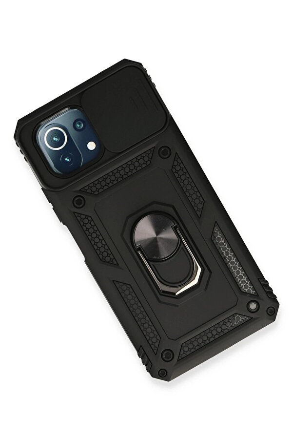 Xi̇aomi̇ Mi̇ 11 Li̇te Kılıf Pars Lens Yüzüklü Si̇li̇kon - Si̇yah - Dropx9509-3112