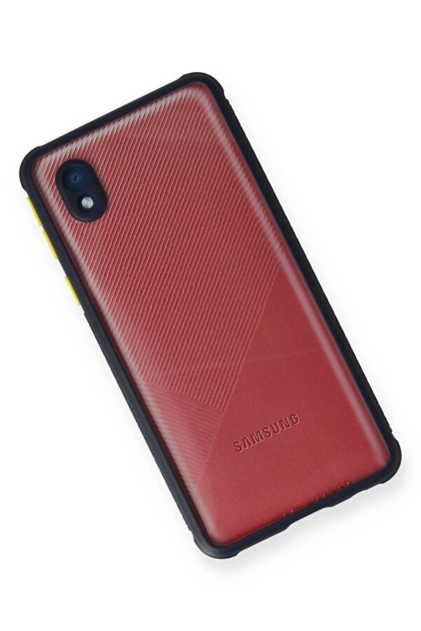 Samsung Galaxy A01 Core Kılıf Mi̇ami̇ Şeffaf Si̇li̇kon - Laci̇vert - Dropx4153-9485