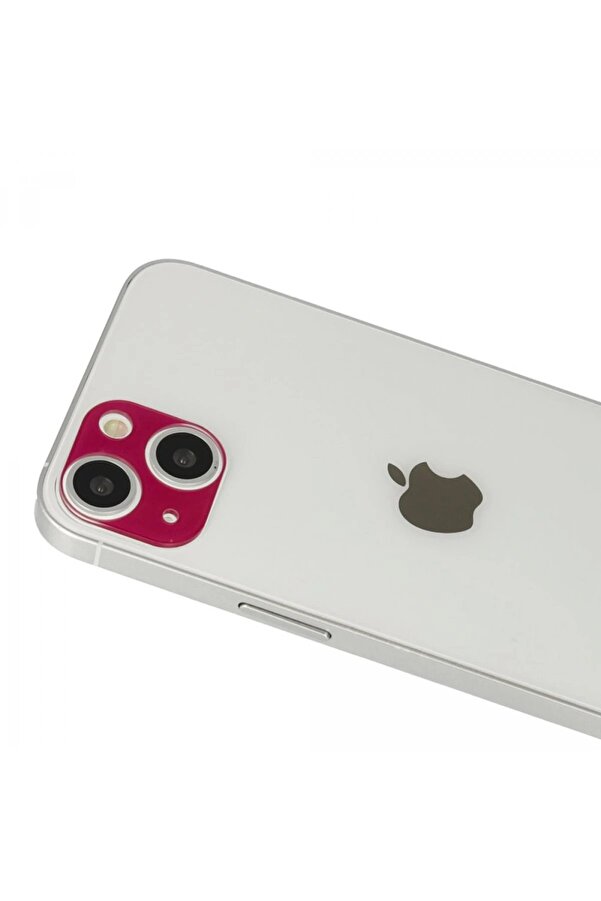 İphone 13 Rai̇nbow Kamera Lens Koruma Cam - Koyu Kırmızı - Dropx3027-9215