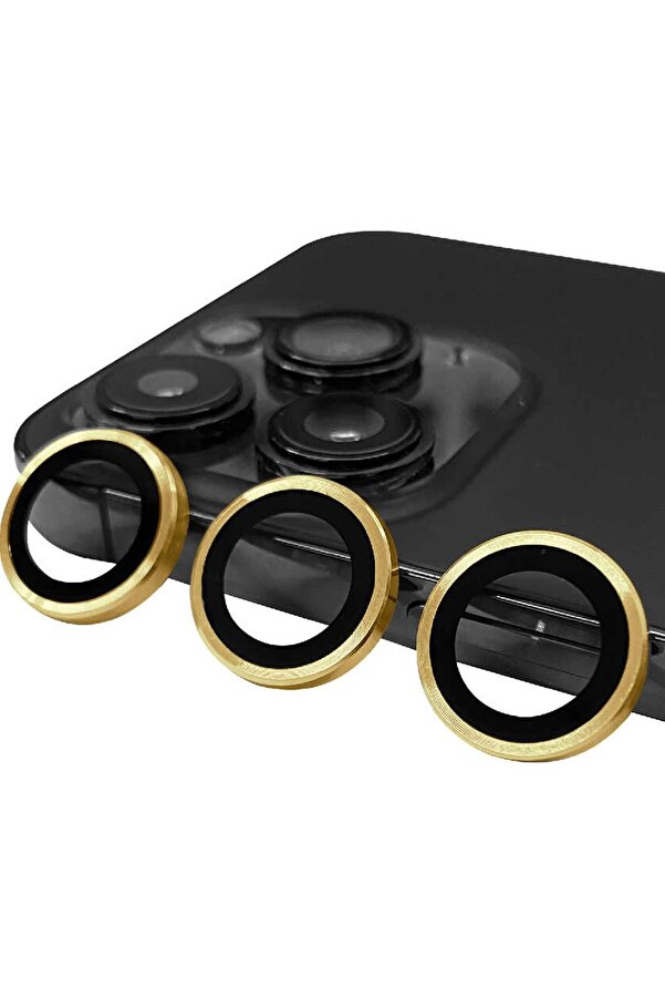 İphone 14 Pro Max Raze Metal Kamera Lens - Gold - Dropx6796-6934
